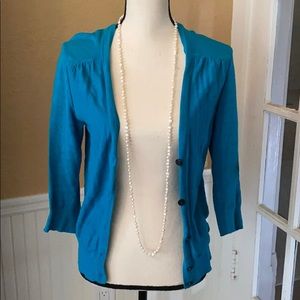 Teal short sleeve cardigan
